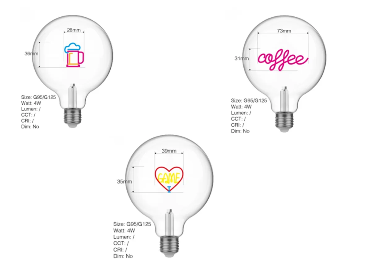 decor filament bulb figures