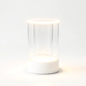 galery de verre white table lamp lit