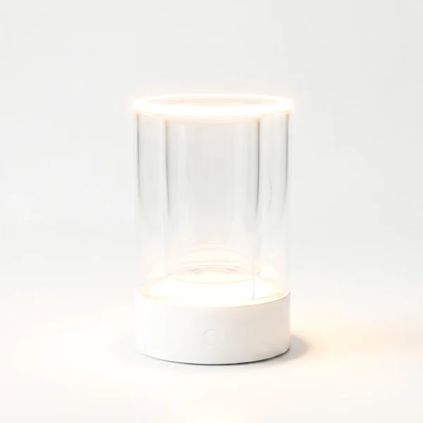 galery de verre white table lamp lit
