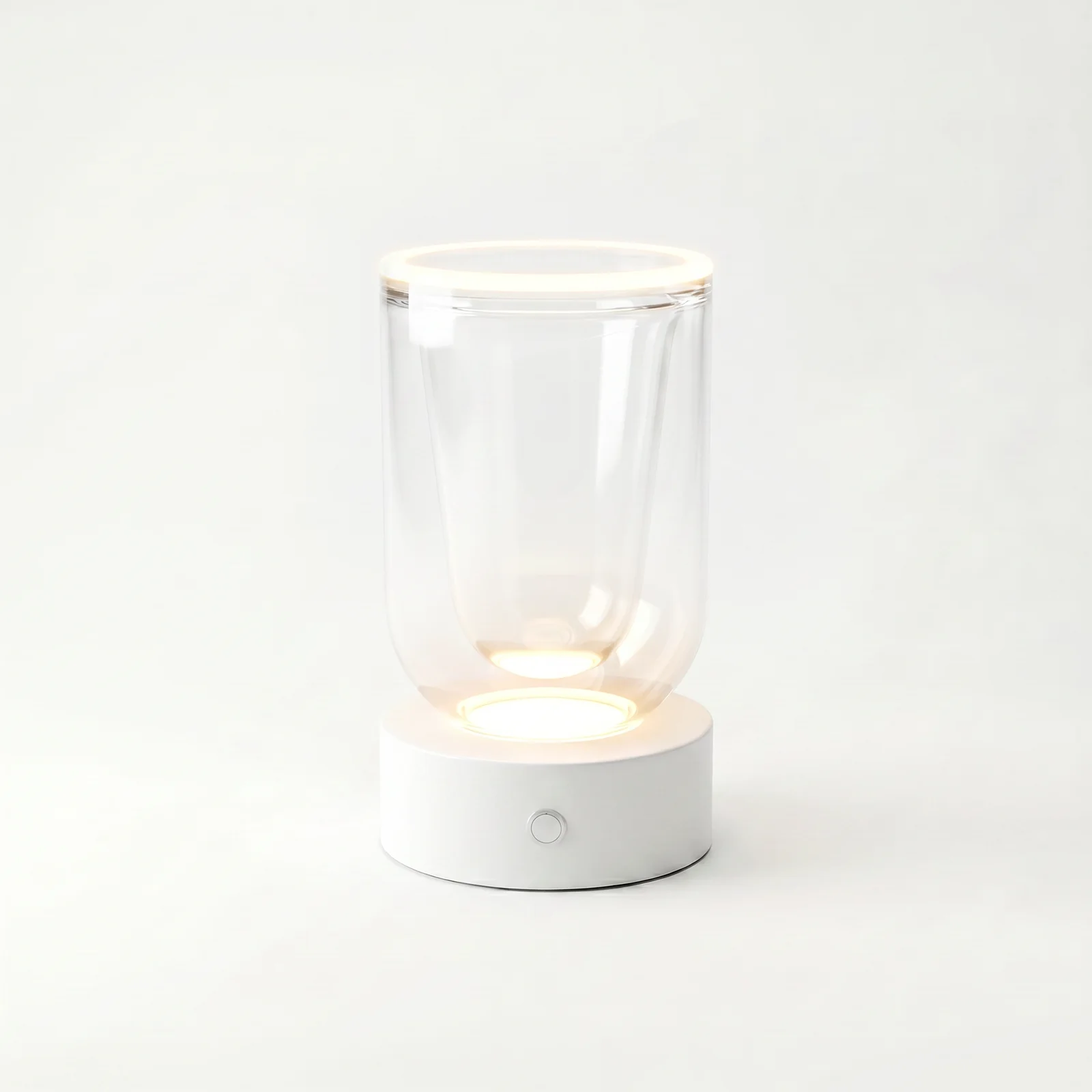 inter white portable lamp lit