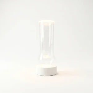 liminal white portable lamp lit