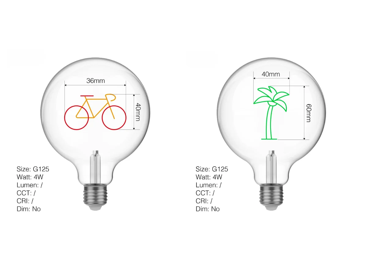 filament letter bulb spec