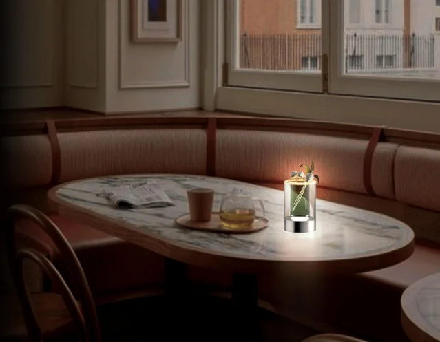 vase verre table lamp for hospitality